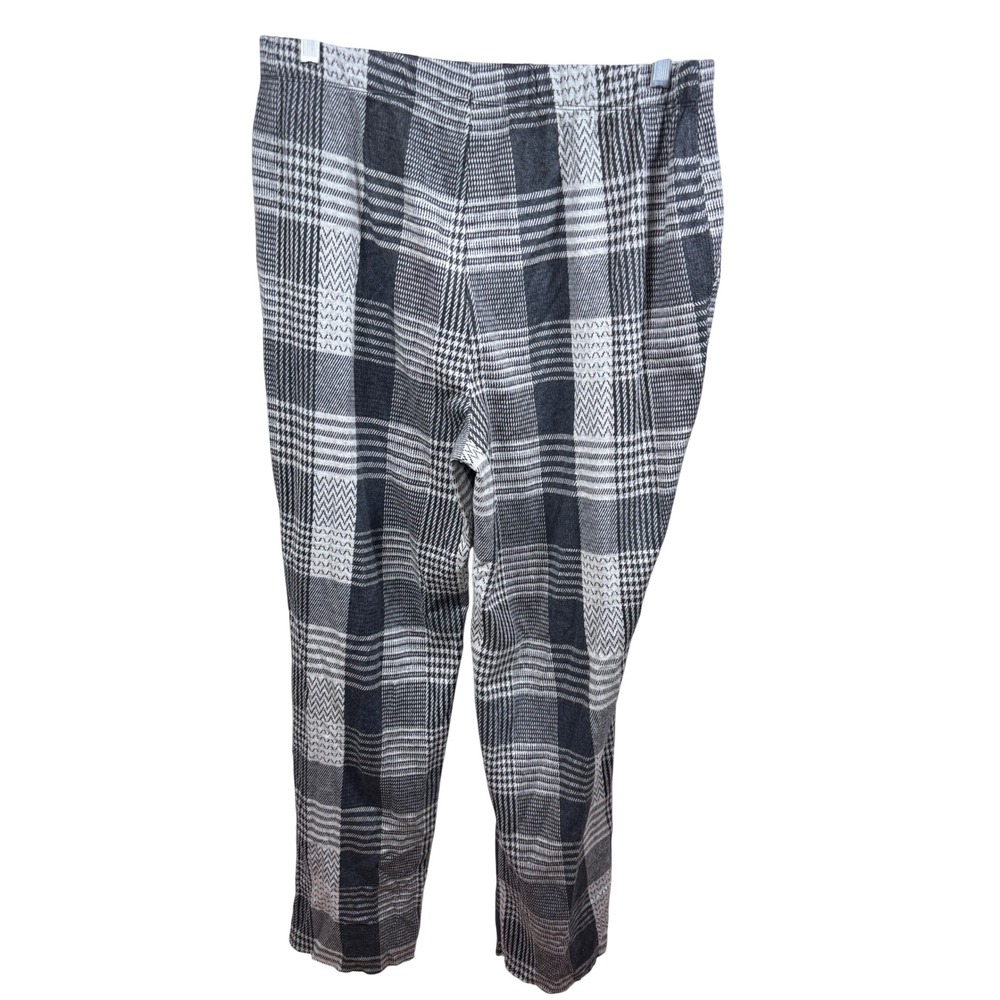Lands' End L Plaid Pull On Pants Stretch Knit Scandi Grandpacore Academia Cozy - Picture 3 of 7